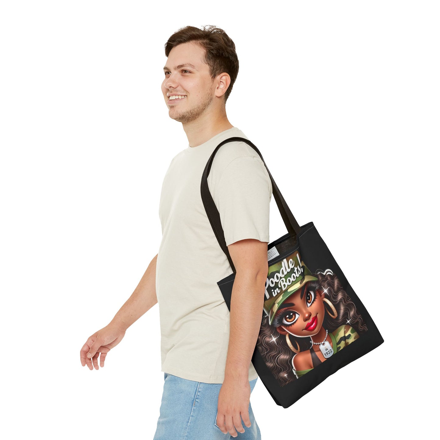 Chibi Poodle in Boots Tote Bag