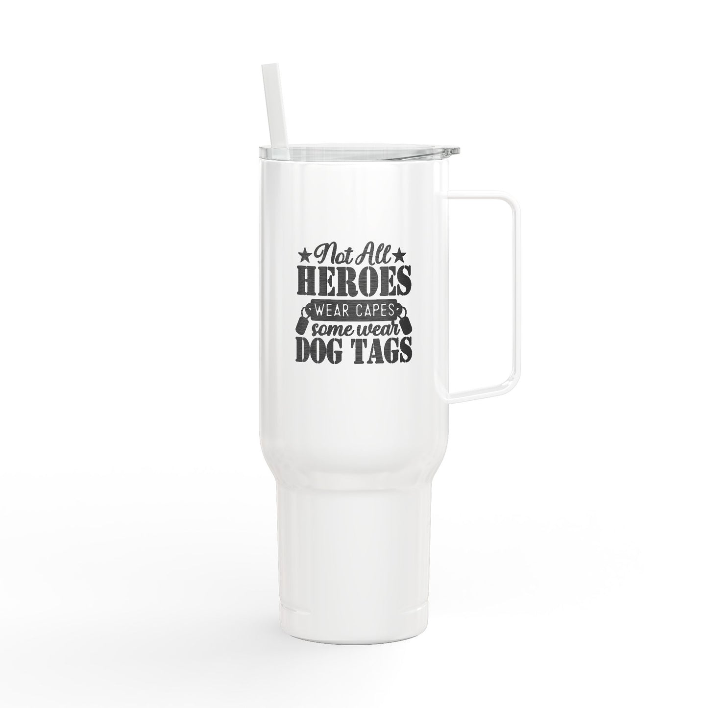 Dog Tag Engraved 40oz Insulated Tumbler with Lid - Perfect for Gifts and Everyday Use