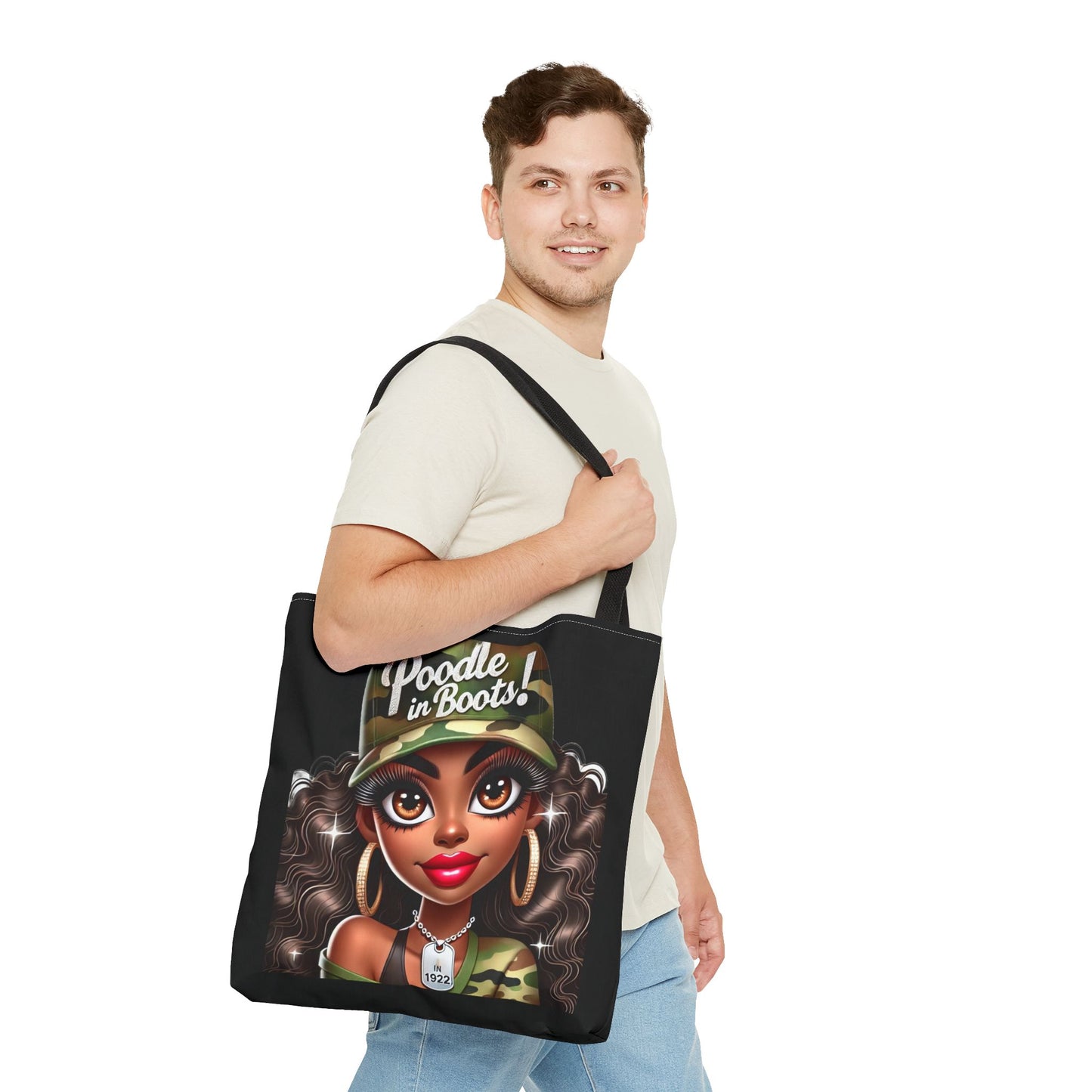 Chibi Poodle in Boots Tote Bag