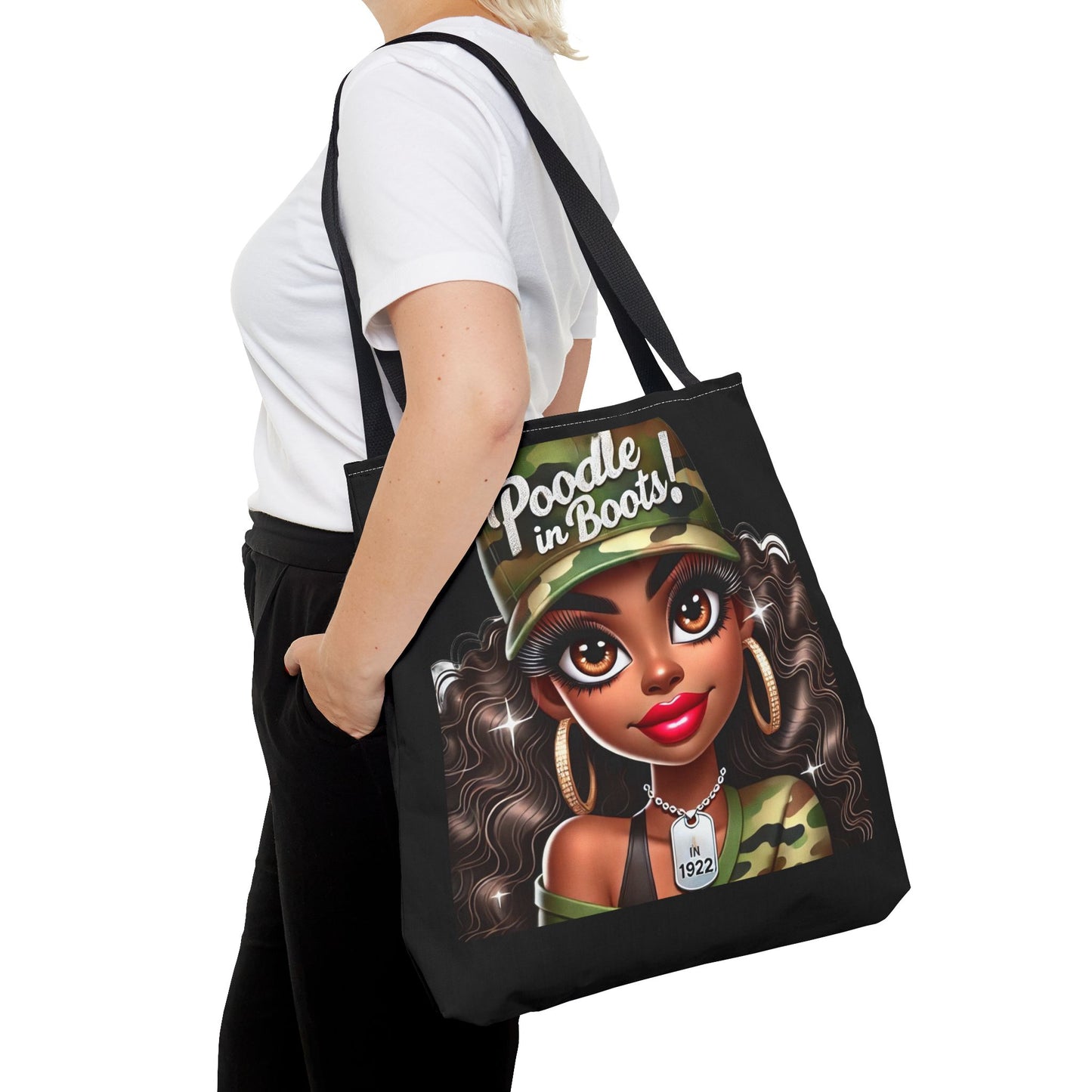 Chibi Poodle in Boots Tote Bag