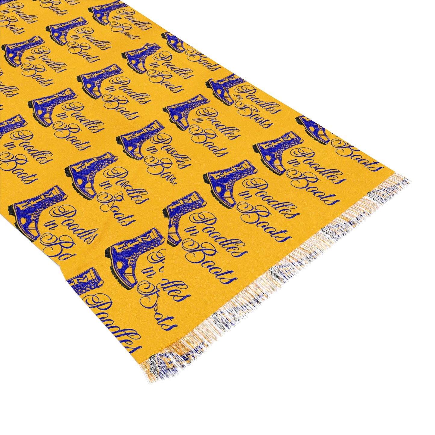 Cheerful Light Scarf with Fun Poodle in Boots Design – Perfect for Spring Outings & Everyday Wear