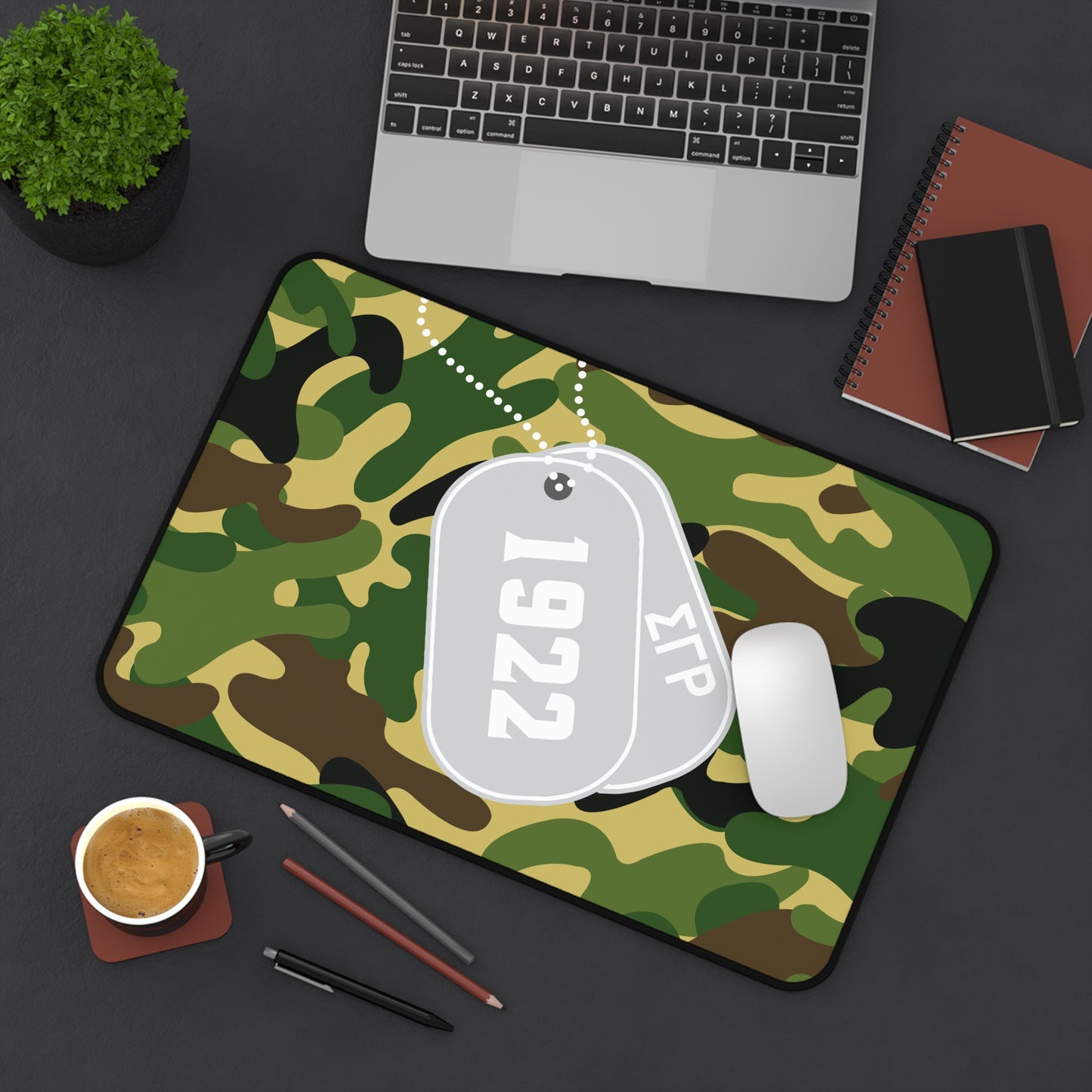 Military Print 1922 Dog Tag Desk Mat