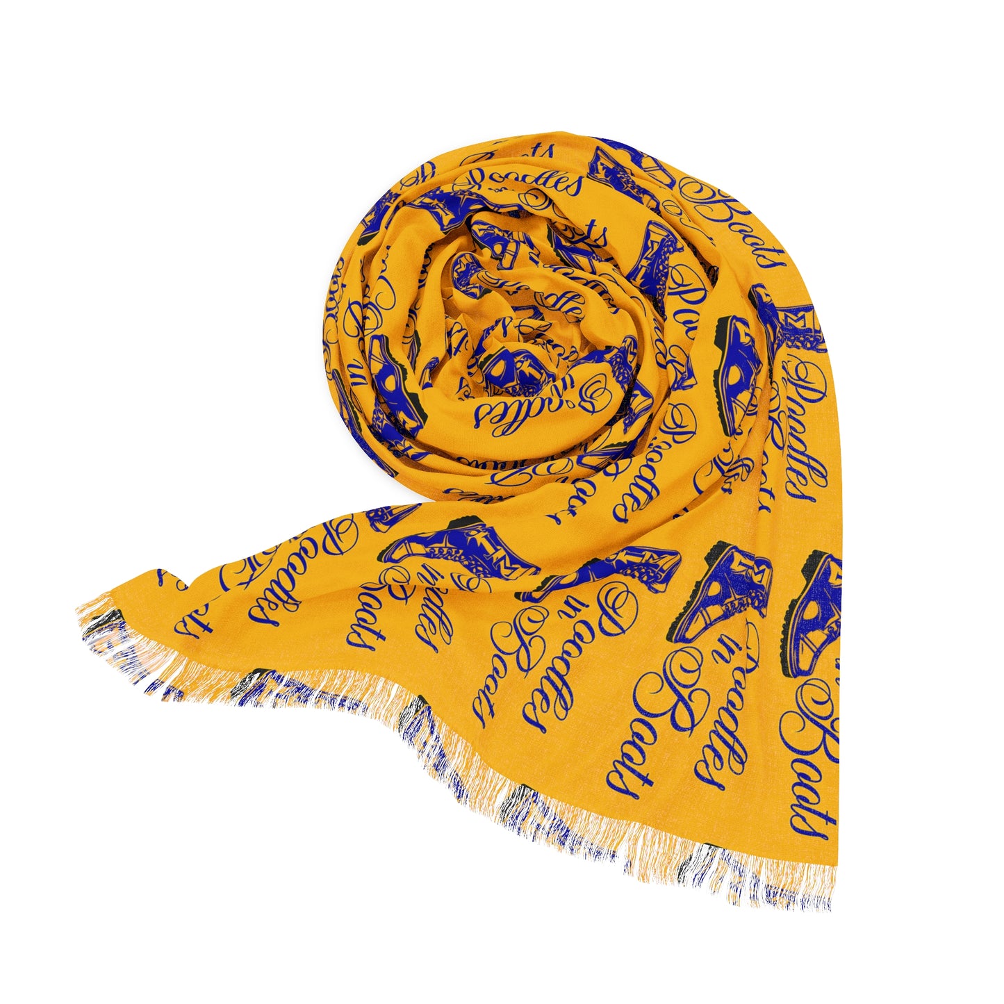 Cheerful Light Scarf with Fun Poodle in Boots Design – Perfect for Spring Outings & Everyday Wear
