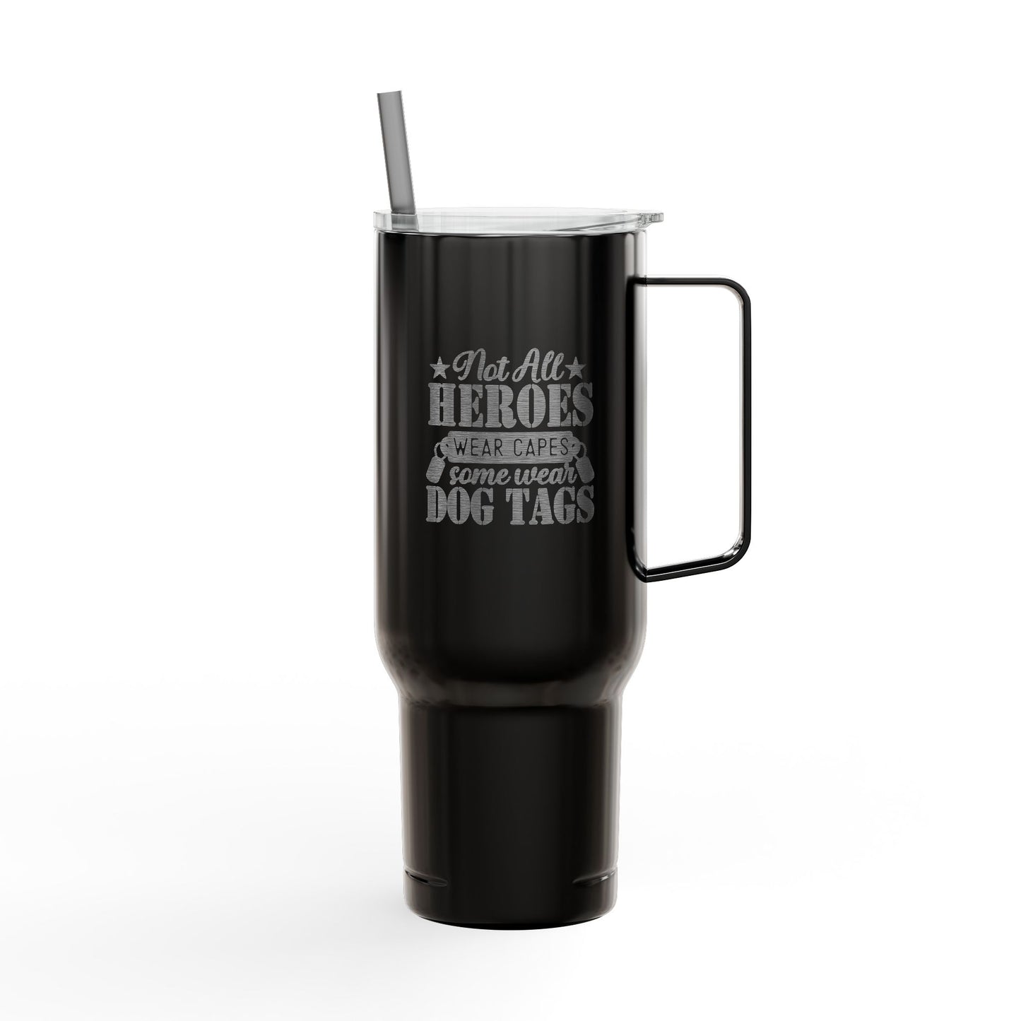 Dog Tag Engraved 40oz Insulated Tumbler with Lid - Perfect for Gifts and Everyday Use