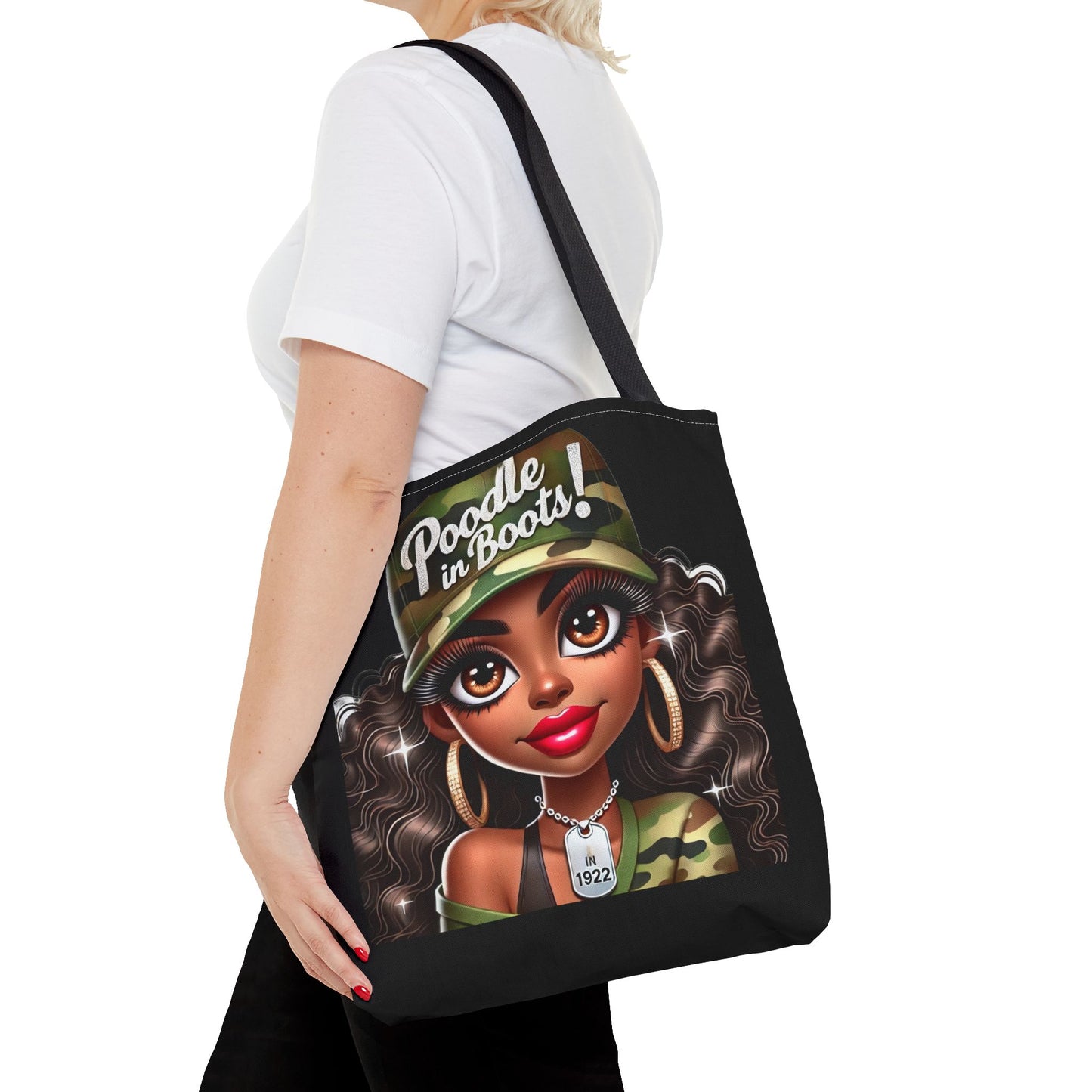 Chibi Poodle in Boots Tote Bag