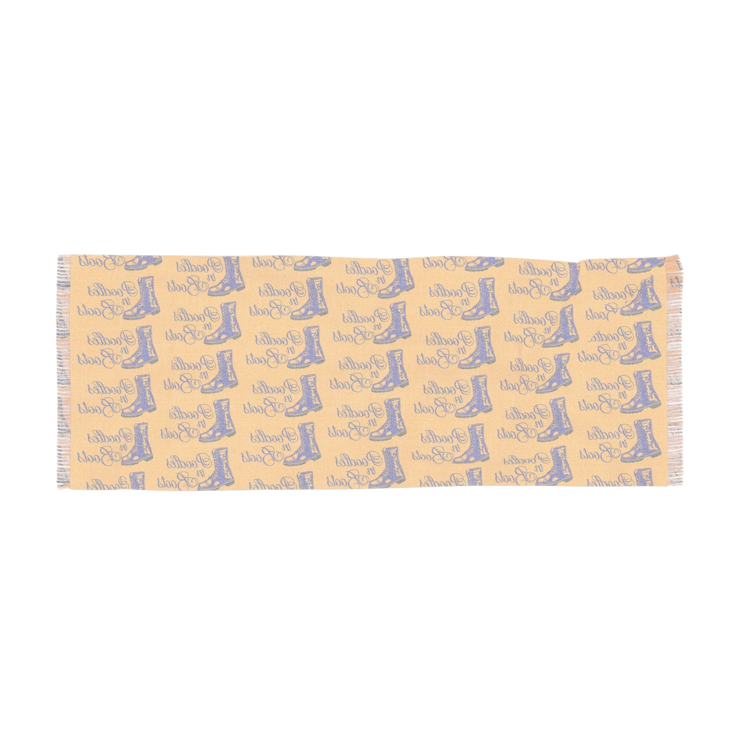 Cheerful Light Scarf with Fun Poodle in Boots Design – Perfect for Spring Outings & Everyday Wear