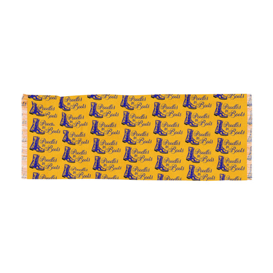 Cheerful Light Scarf with Fun Poodle in Boots  Design – Perfect for Spring Outings & Everyday Wear