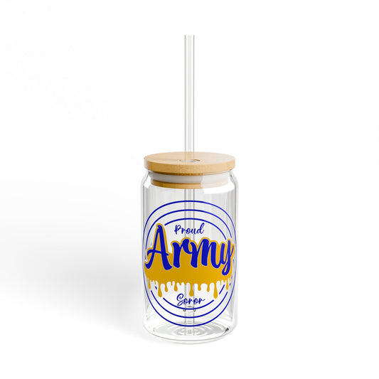 Proud Army Soror Sipper Glass, 16oz