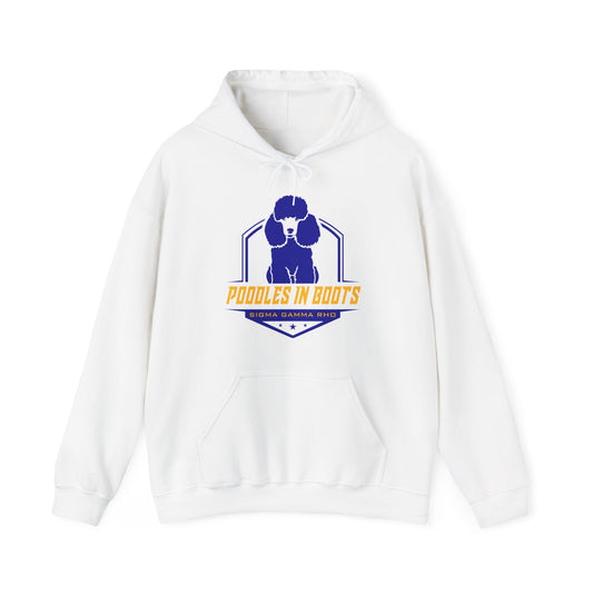 Royal Poodle in Boots Hooded Sweatshirt