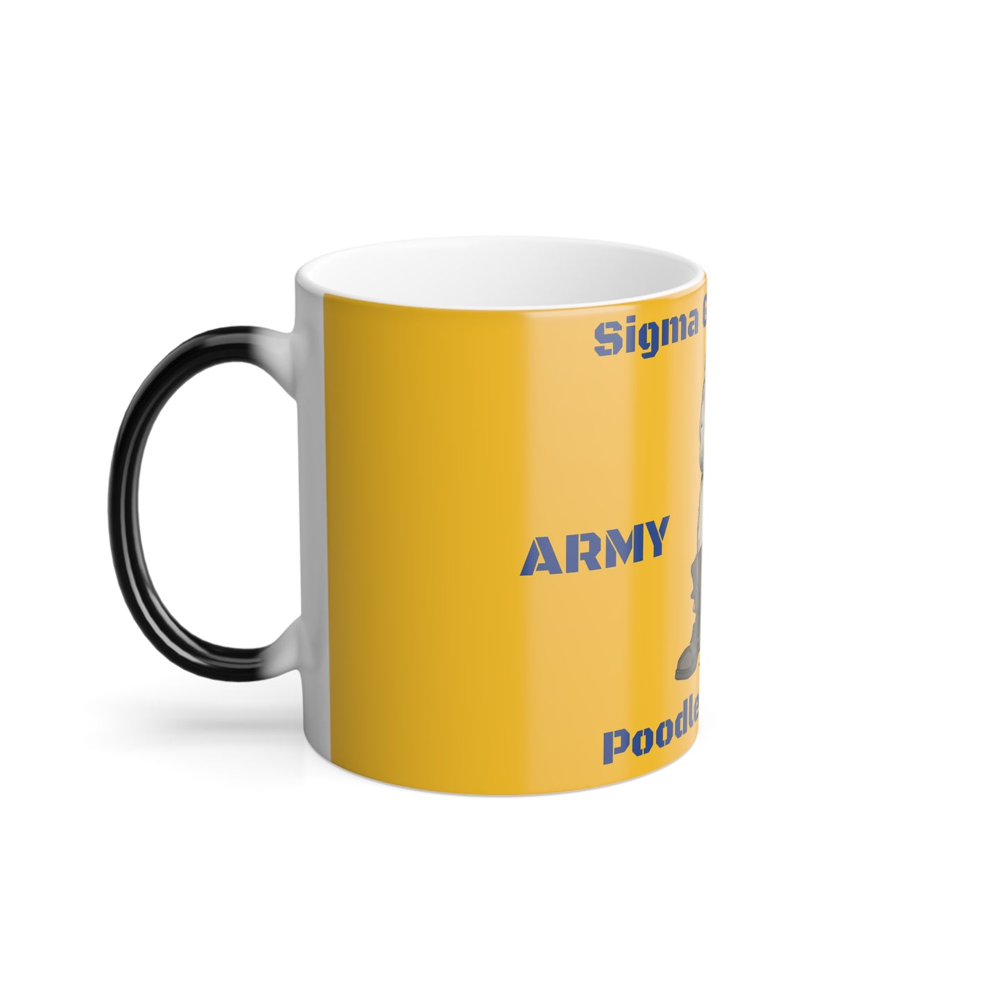 Poodles in Boots (Gold) Color Morphing Mug, 11oz