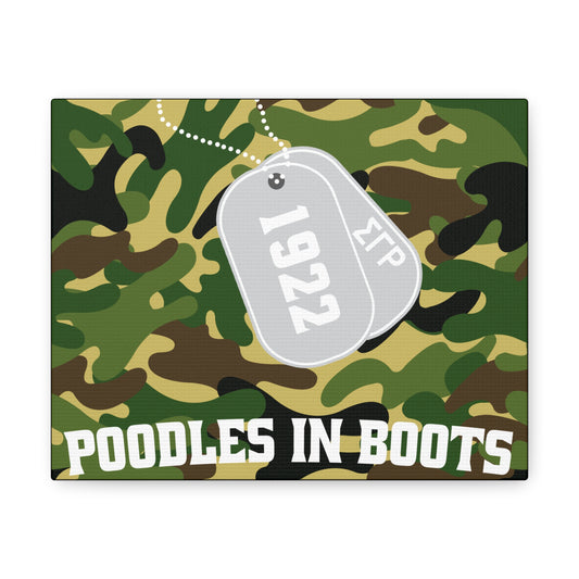 Poodle in Boots Canvas Gallery Wraps